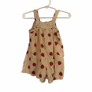 RZ by Rachel Zoe Strawberry Print Baby Romper